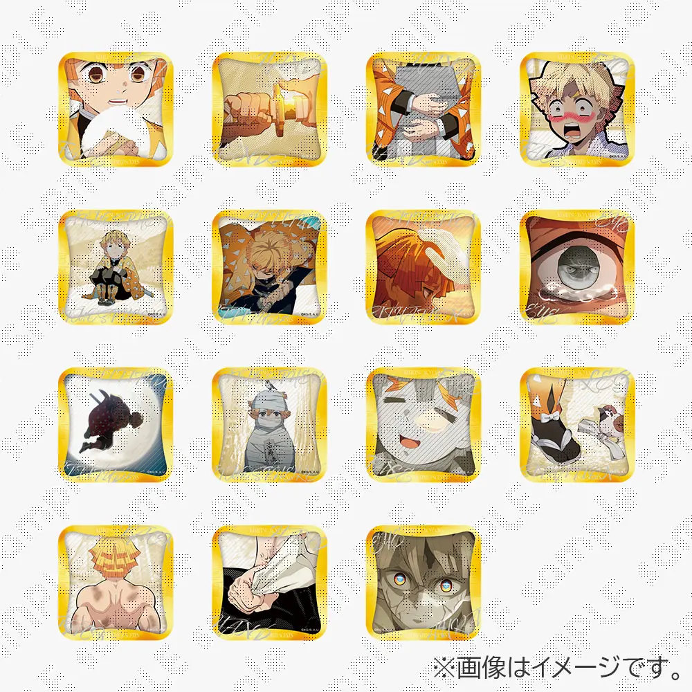 鬼滅の刃 スクエア缶バッジ 善逸 玄弥 カナヲ テレビアニメ「鬼滅の刃」柱稽古編』 メモリーズスクエア缶