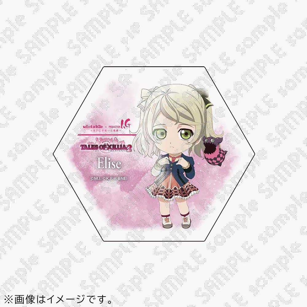 【受注生産】『テイルズ オブ』シリーズ 30周年 ufotable×Production I.G企画　「TALES OF XILLIA 2」みにきゃら石コースター　エリーゼ