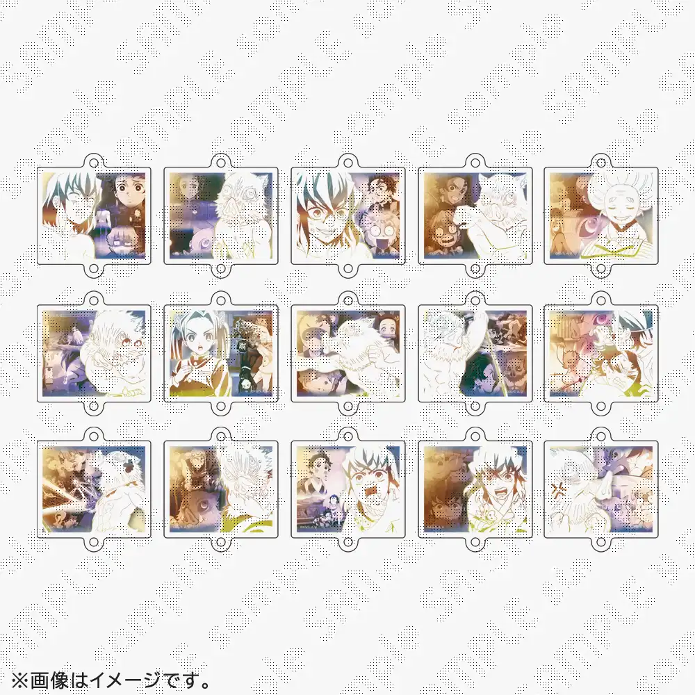 鬼滅の刃　繋がるスクエア缶バッジ　竈門炭治郎　嘴平伊之助 検索結果：鬼滅の刃,描き下ろしみにきゃら繋がるスクエア缶バッジ