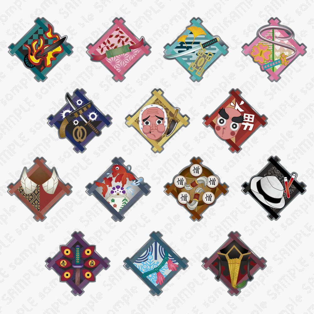 検索結果：鬼滅の刃,描き下ろしみにきゃら繋がるスクエア缶バッジ